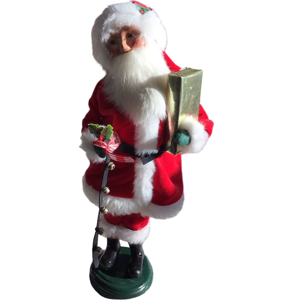 Byers’ Choice Ltd Santa with Sleigh Bells & Gift 2006 Retired Figure 13.5”